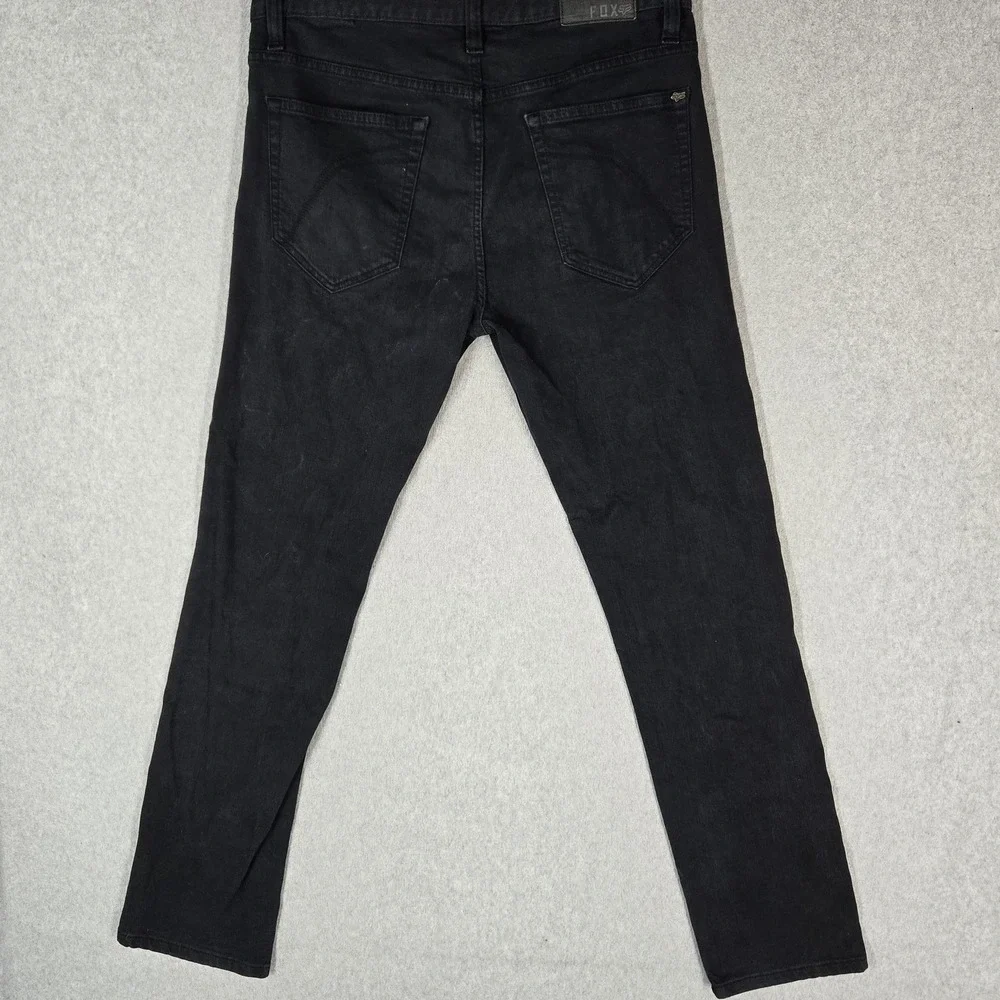 Fox Men Jeans Black 34 Denim Skinny 31.5